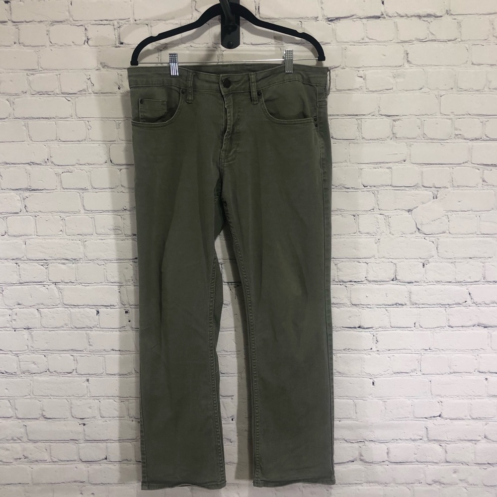 Buffalo David Bitton, 32 x 30, Slim, Straight, Pant, Green